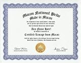 Macau National Pride Certification: Custom Gag Nationality Family History Genealogy Certificate (Funny Customized Joke Gift - Novelty Item)