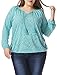 Allegra K Woman Plus Size Geometric Shape Tasseled Ties Peasant Blouse