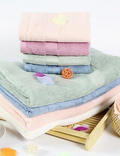 Bamboo Fiber Towels 6pcs / Set,Green / Pink / White / Orange / Blue Jacquard,140*70 cm,76*34cm , dark green
