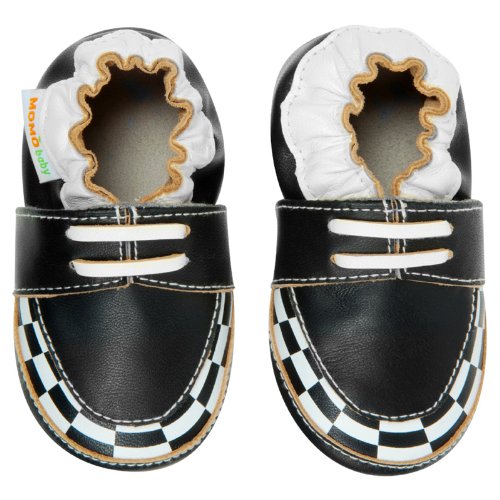 Momo Baby Infant/Toddler Checker Loafer Soft Sole Leather Shoes