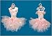 Set of 2 Pink Dance Ballerina Dress Tutu Christmas Ornaments