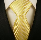 Neckties By Scott Allan 100% Woven Yellow Silver Tie,