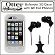 OtterBox iPhone Defender 3G White Case with GE In-Ear Stereo Headset and Nite Ize Curvyman Cord Supervisor Bundle