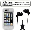 OtterBox iPhone Defender 3G White Case with GE In-Ear Stereo Headset and Nite Ize Curvyman Cord Supervisor Bundle
