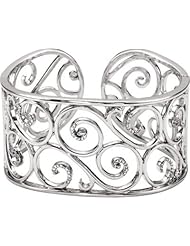 Jewelplus 1/2 ct tw Diamond Cuff Bracelet Sterling Silver 1/2 Ct Tw