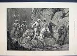 1879 THE DAK AFGHANISTAN MEN HORSES PASS OLD PRINT