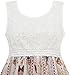 Sunny Fashion Girls Dress Hi-lo Maxi Sequin Chiffon Lace Beige