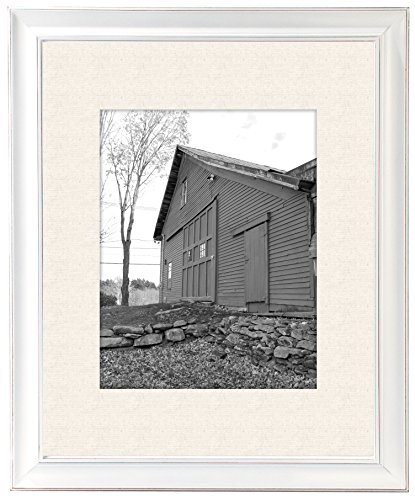 Malden International Designs Barnside Portrait Gallery Matted Picture Frame, 11 by 14-Inch/16 by 20-Inch, White
