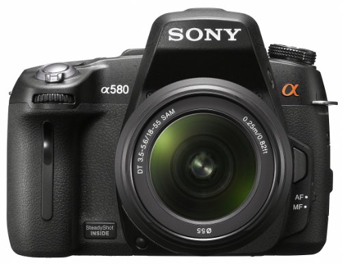Sony DSLR-A580L SLR-Digitalkamera (16 Megapixel, Live View, Full HD, 3D Sweep Panorama) Kit inkl. 18-55 mm Objektiv