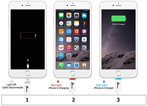 Apple MFI Certified Lightning Cable with Indicator Light This Charger Cord Are Made for Apple Iphone 5 / 5s / 5c / 6 / 6 Plus / 6s / Ipod 7 / Ipad Mini / Mini 2/ Mini 3 / Ipad 4 / Ipad Air / Ipad Air 2 / 8 Pin to USB Sync Cable Can Use in a Car [White]