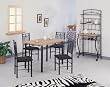 Black Metal 5 Piece Dining Set By Coaster Furniture