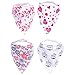 My Mini McGee Baby Bandana Bibs with Snaps, 4 Pack, Baby bibs for Girls, Infants and Toddlers, Lovebird Collection, Baby Gift