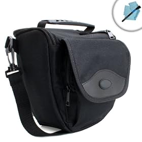 Plush Padded Impact-Resistant Camera Bag for Sony SLT A37 , A57 , Cyber-shot HX200V and Many More Sony Digital SLR Cameras! ** Includes Microfiber Cloth and Lens Brush! **