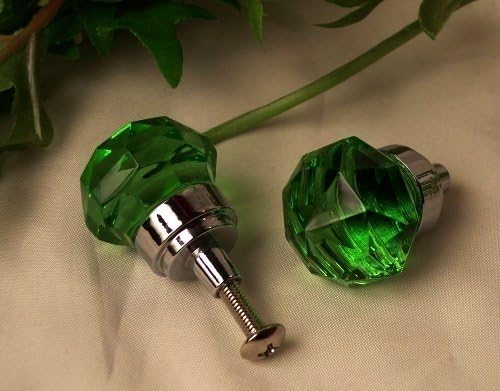 Americanoutfitter SMALL Green Crystal Glass DrawerDoor Pull - Unique Gift For Birthday Christmas Wedding Anniversary Engagement Graduation Couples Men Women Mom Dad Grandpa Sister Wife Husband Friends