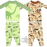 Dinosaur Set of Two Cotton Pajamas for Baby and Toddler Boys