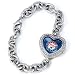 Texas Rangers MLB Silver Rhinestone Ladies Heart Watch