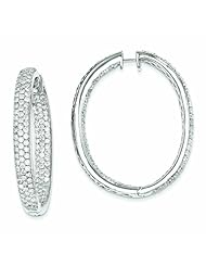 Genuine 14K White Gold Diamond In-Out Hinged Hoop Earrings 23.65 Grams of Gold