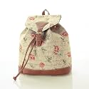 Women's Small Rucksack Backpack Fashion Bags Canvas Pink Rose Design