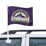Colorado Rockies 12" x 15" Purple Car Flag
