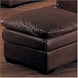 Santa Monica Feather Pillow Top Leather Ottoman By Coaster Furniture