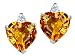 Jewelry : 2.14 cts Heart Shape Citrine and Genuine Diamonds Earring Studs - 14kt White or Yellow Gold