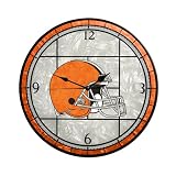 Cleveland Browns 12 Inch Art Glass Clock