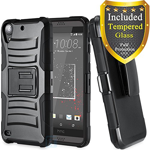 HTC Desire 530 Case, HTC Desire 630 Case, ATUS-- Advance Dual Layer Kick Stand/ Swivel Belt Clip Holster Case with Tempered Glass Screen Protector and Stylus Pen (Black/ Black) HTC Desire 530 Case, HTC Desire 630 Case, ATUS-- Advance Dual Layer Kick Stand/ Swivel Belt Clip Holster Case with Tempered Glass Screen Protector and Stylus Pen (Black/ Black)