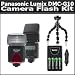 Flash Kit For Panasonic Lumix DMC-G10 12.1 MP Digital Camera Includes Vivitar DF-293 TTL LCD Bounce Zoom Swivel DSLR AF Flash + 4AA High Capacity Rechargeable NIMH Batteries And AC/DC Rapid Charger + Gripster Tripod