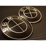1986-1992 BMW E30 3-Series M3 Black Hood + Trunk 82mm Emblems Set by BMW