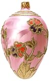 Museum Collection Faberg&Atilde;&copy; Pink Pansy Egg Glass Ornament-Medium
