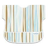 Bumkins Waterproof Junior Bib - Blue/Chocolate Stripes