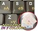 HUNGARIAN KEYBOARD STICKERS WITH YELLOW LETTERING ON TRANSPARENT BACKGROUND