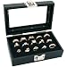 3 Row Ring Jewelry Display/Storage Glass Top Wood New