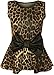 PaperMoon Women's Plus Size Leopard Print Bow Peplum Top