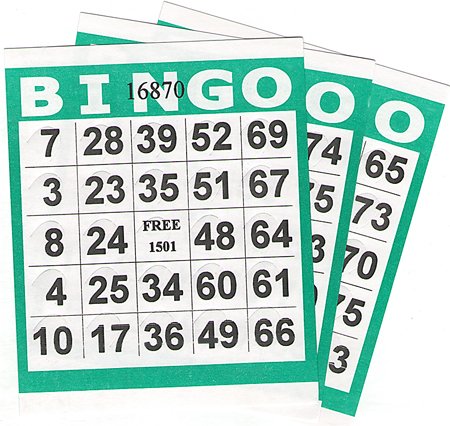 Punch-out Bingo Cards (250 Per Pack)