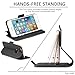 SHIELDON Genuine Leather iPhone 6 Flip Magnetic Wallet Case with Credit Card Holder Slots Protective Cover Compatible with iPhone 6/6S (4.7 inch) - Black