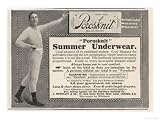 An Advertisement for Porosknit Men's Summer Underwear Giclee Poster Print, 40x30