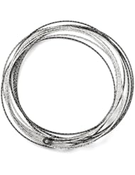 Leslies SS and Ruthenium Plated Diamond-cut 10 layer Slip on Bangle