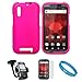 Hot Pink 2 Piece Protective Crystal Hard Snap-On Protector Case for Motorola Droid Bionic XT865 Verizon Wireless New Android Smartphone + INCLUDES!!! Clear Screen Protector for Motorola Droid Bionic (XT865) + INCLUDES!!! Universal Windshield Window Mount with Flexible Neck + INCLUDES!!! SumacLife TM Wisdom Courage Wristband