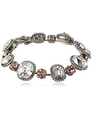 Sorrelli "Crystal Rose" Cushion Cut Crystal Silvertone Bracelet, 7.25"