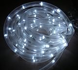 WHITE Solar Rope Tube 100 LED Garden Light Inside/Outside