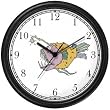 Deep Sea Fish Animal Wall Clock by WatchBuddy Timepieces (Black Frame)