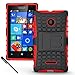 Microsoft Nokia Lumia 435 Case - Tough Rugged Dual Layer Protective Case with Kickstand for Microsoft Nokia Lumia 435 - Hot Red