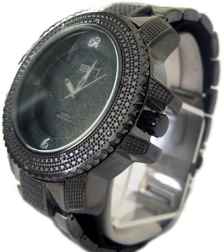 Bling MRSTER Iced out 3D Bezel Hiphop Bling Gun Metal strap Watch
