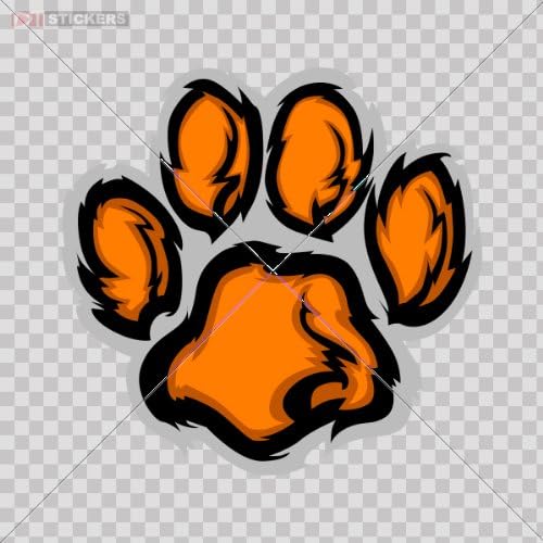 Decal Stickers Vinyl Tiger Finger Prin Car Window Wall Art Decor Doors Helmet Truck Motorcycle Note Book Mobile Laptop Size: 5 X 4.8 Inches Vinyl color print