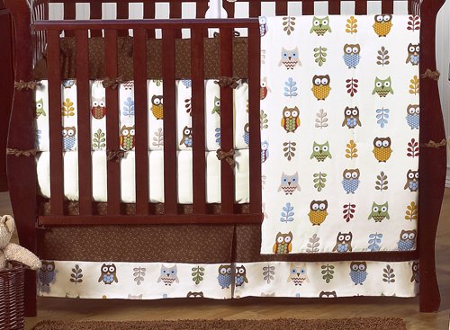 Night Owl Forest Nature Baby Boy Bedding 9 pc Crib Set by Jojo Designs