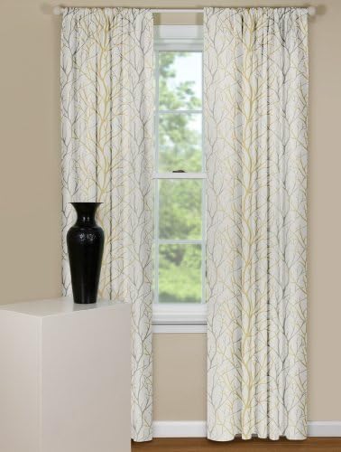 Contempo Curtains Alberi Toffee Brown Tree Branch Curtain Panel - 1 Panel - 50-Inch by 96-Inch