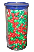 M and M Chocolate Candies Christmas Holiday Assortment 2.75 Pound Jar Present