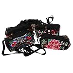 New High Quality Fashion Chinese Traditional Style Double-sided Embroidery Floral Long Clutch Purse Zip around Wallet Coin Bag