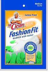 Mr. Clean 1133 Fashion Fit Gloves with Lotion, Size Large,(Pack of 12)